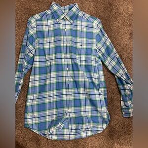 Vineyard Vines Blue and Green Plaid Casual Shirt